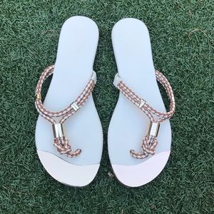 Gold Accent Rope Sandals